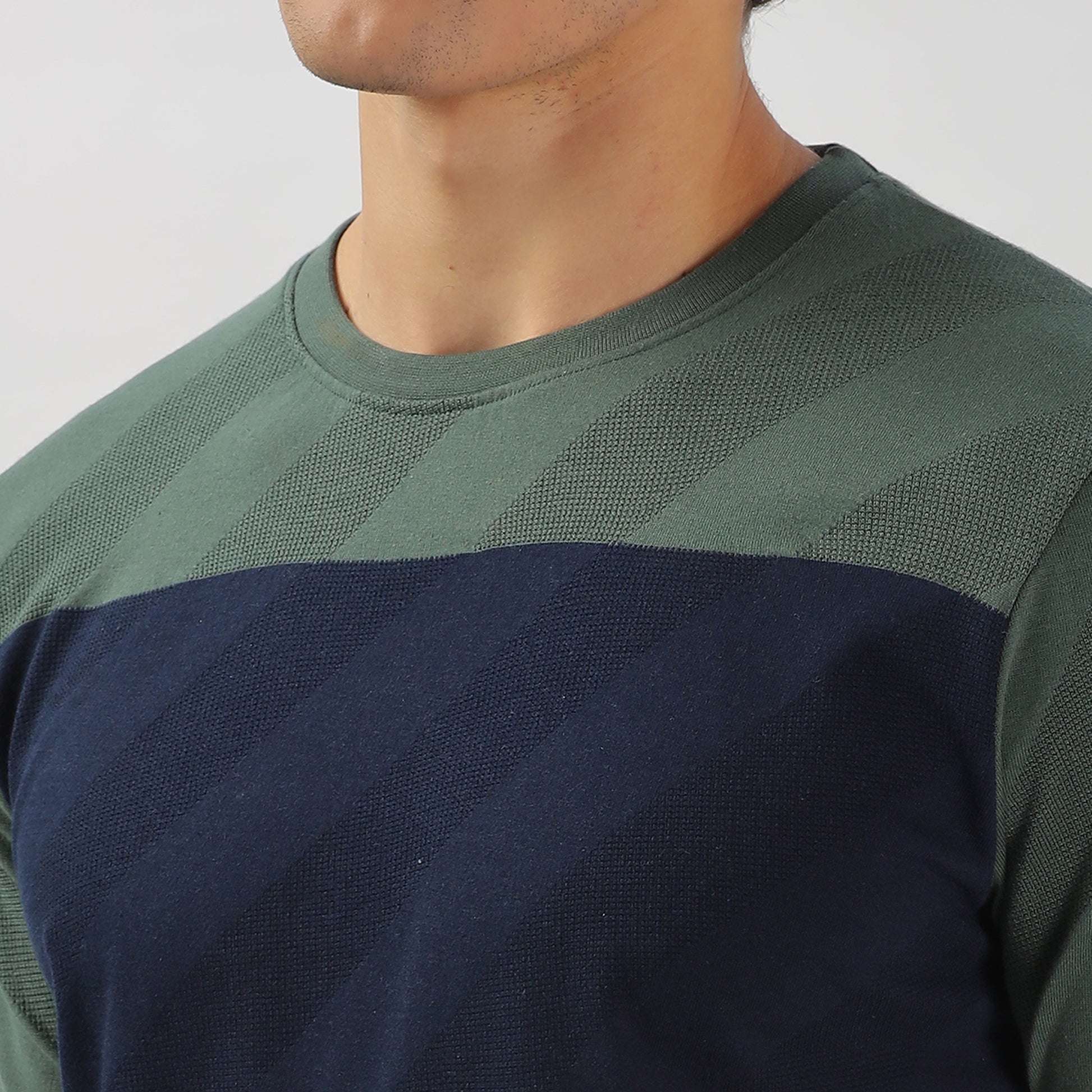 Trendy Half Sleeve Striped Stretchable T-shirt
