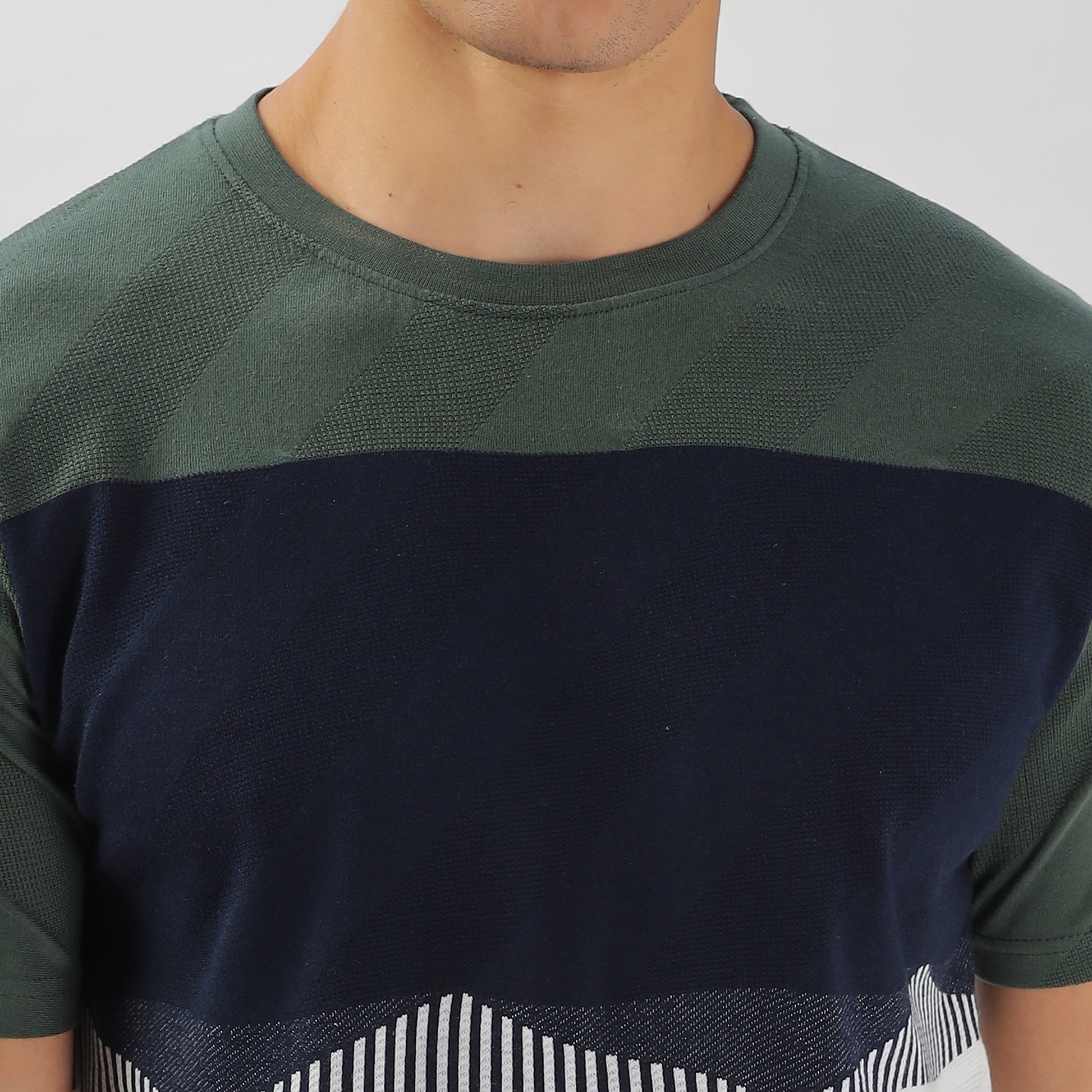 Trendy Half Sleeve Striped Stretchable T-shirt