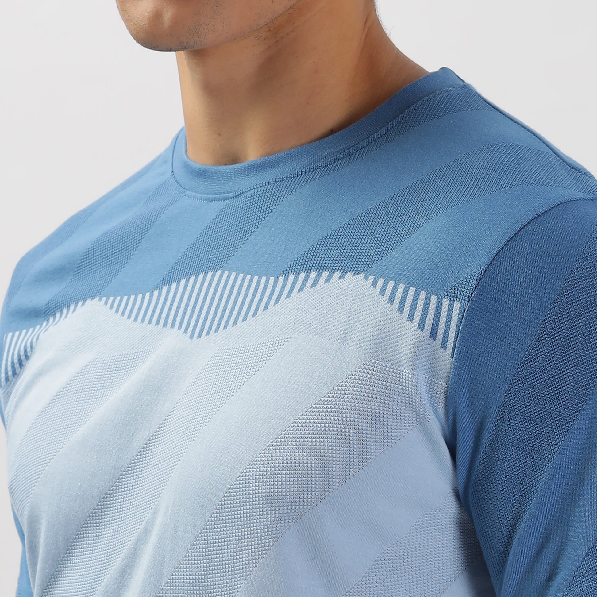 Half Sleeve Striped Stretchable T-shirt
