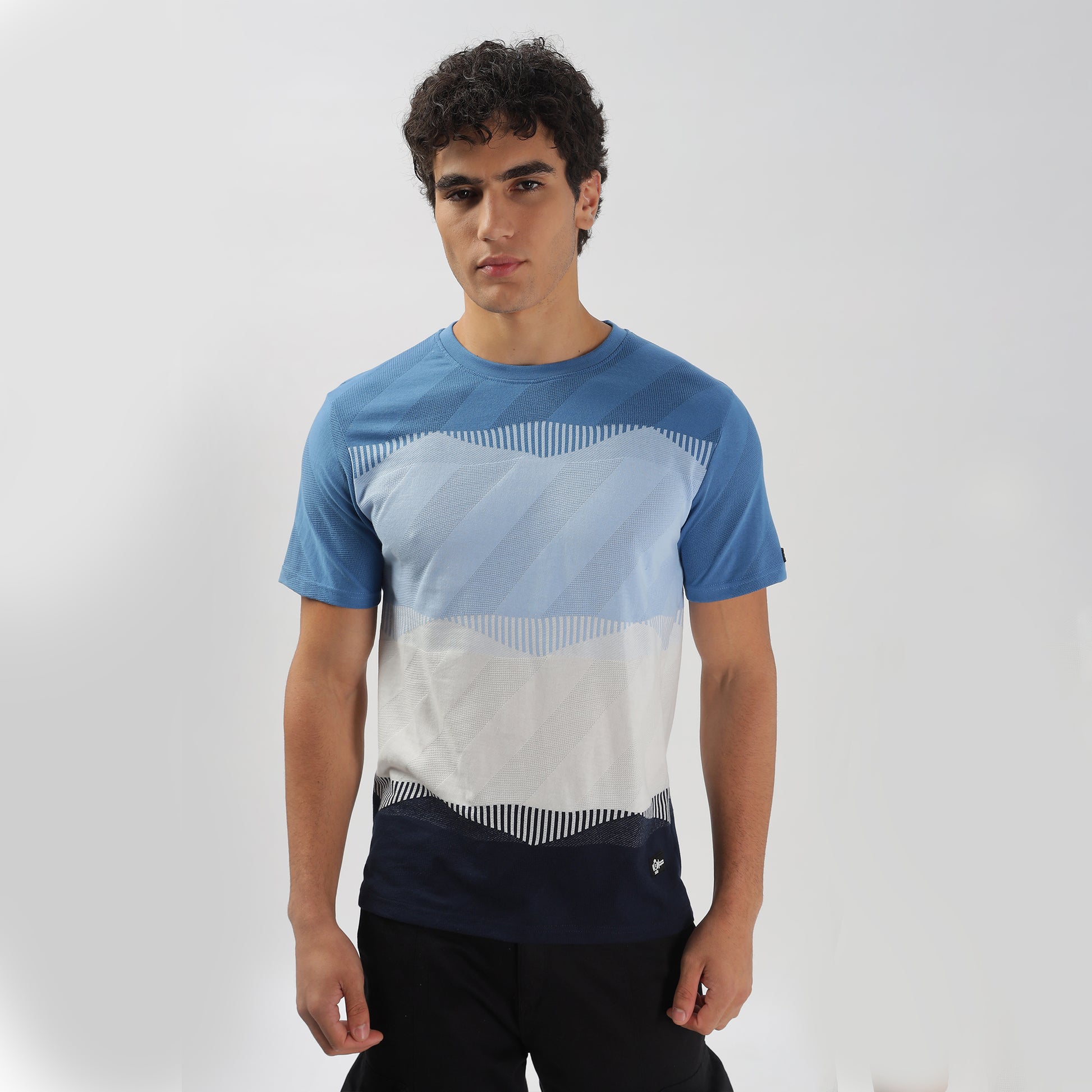 Half Sleeve Striped Stretchable T-shirt