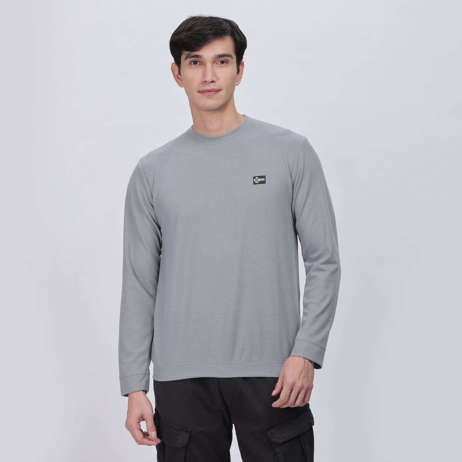 Men's Full Sleeve T-Shirt with Ribbed Cuffs & Collar