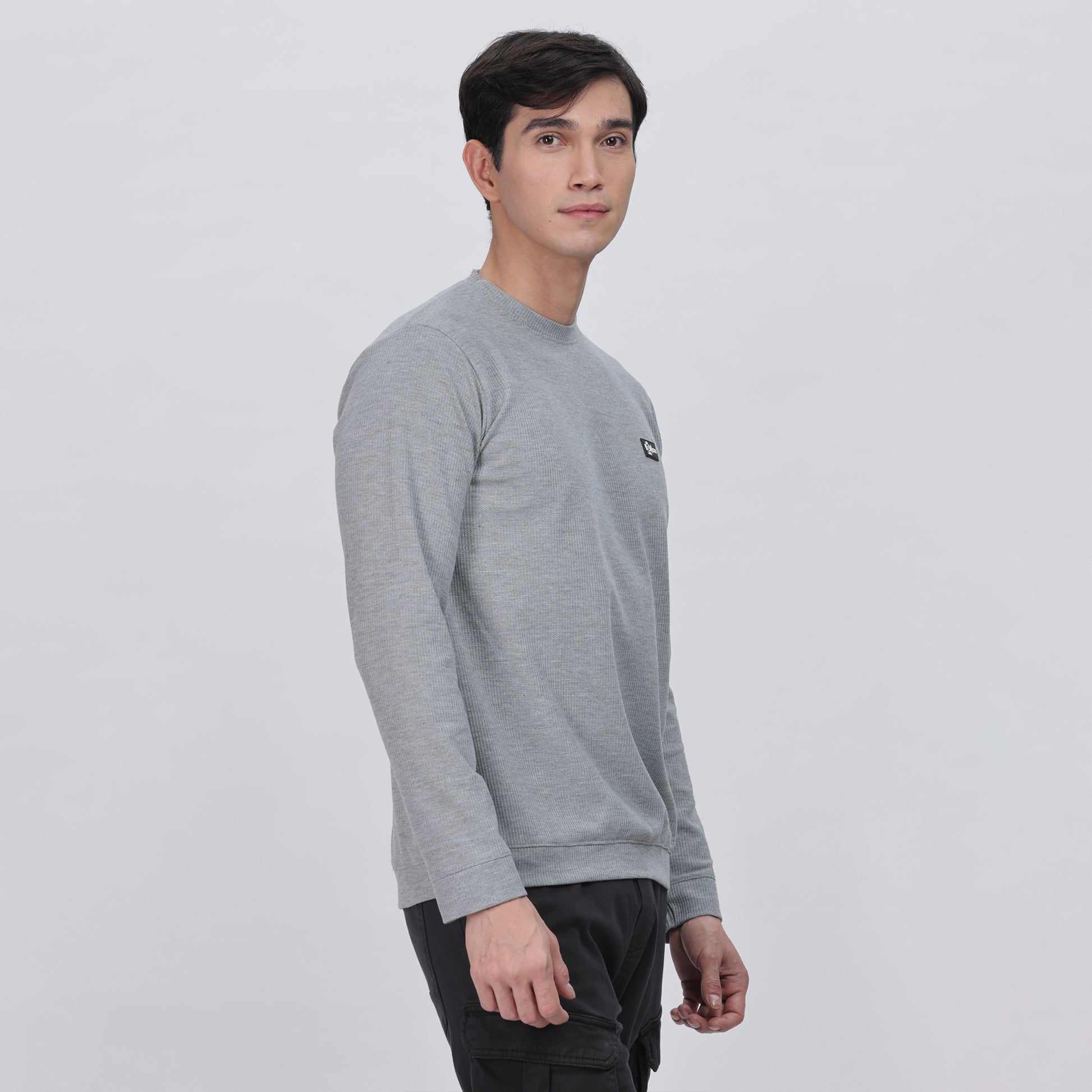 Men's Full Sleeve T-Shirt with Ribbed Cuffs & Collar
