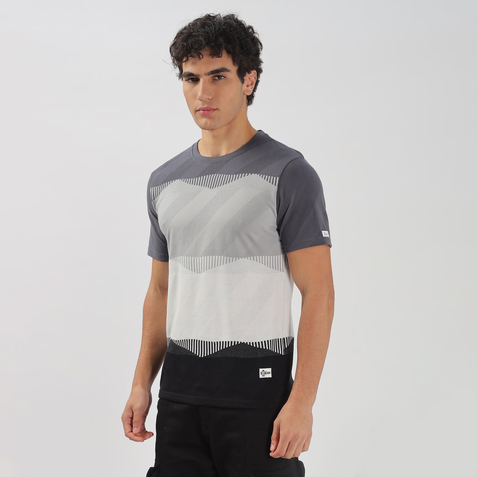 Half Sleeve Striped Stretchable T-shirt