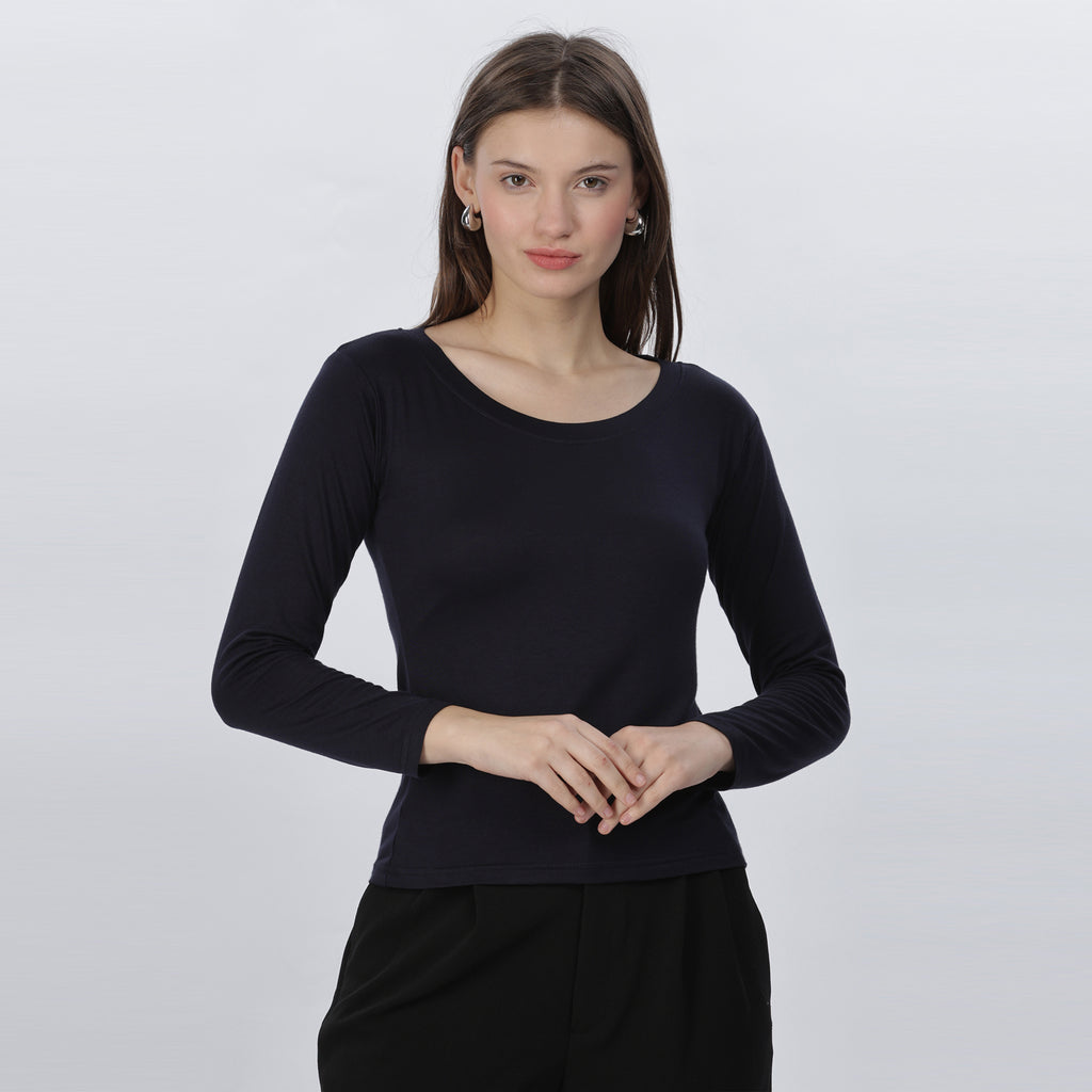 Women's Strechable Body Fit Inner Shirt (White)