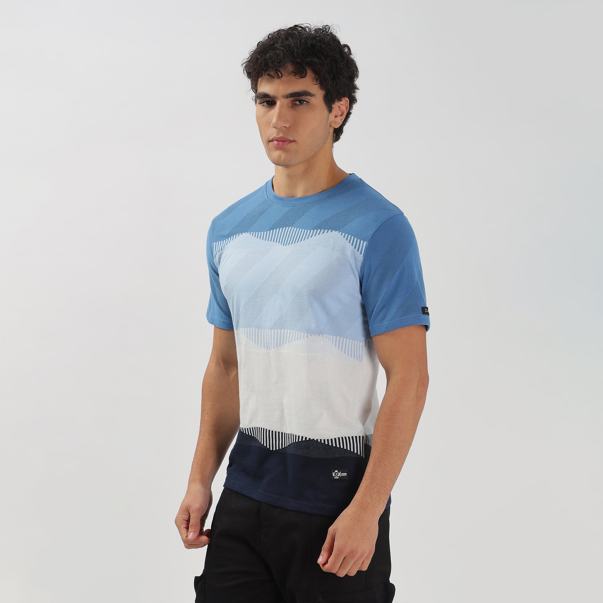Half Sleeve Striped Stretchable T-shirt