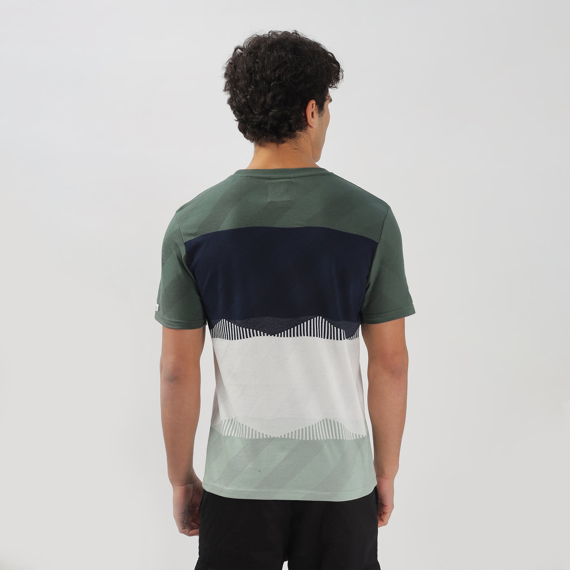 Trendy Half Sleeve Striped Stretchable T-shirt