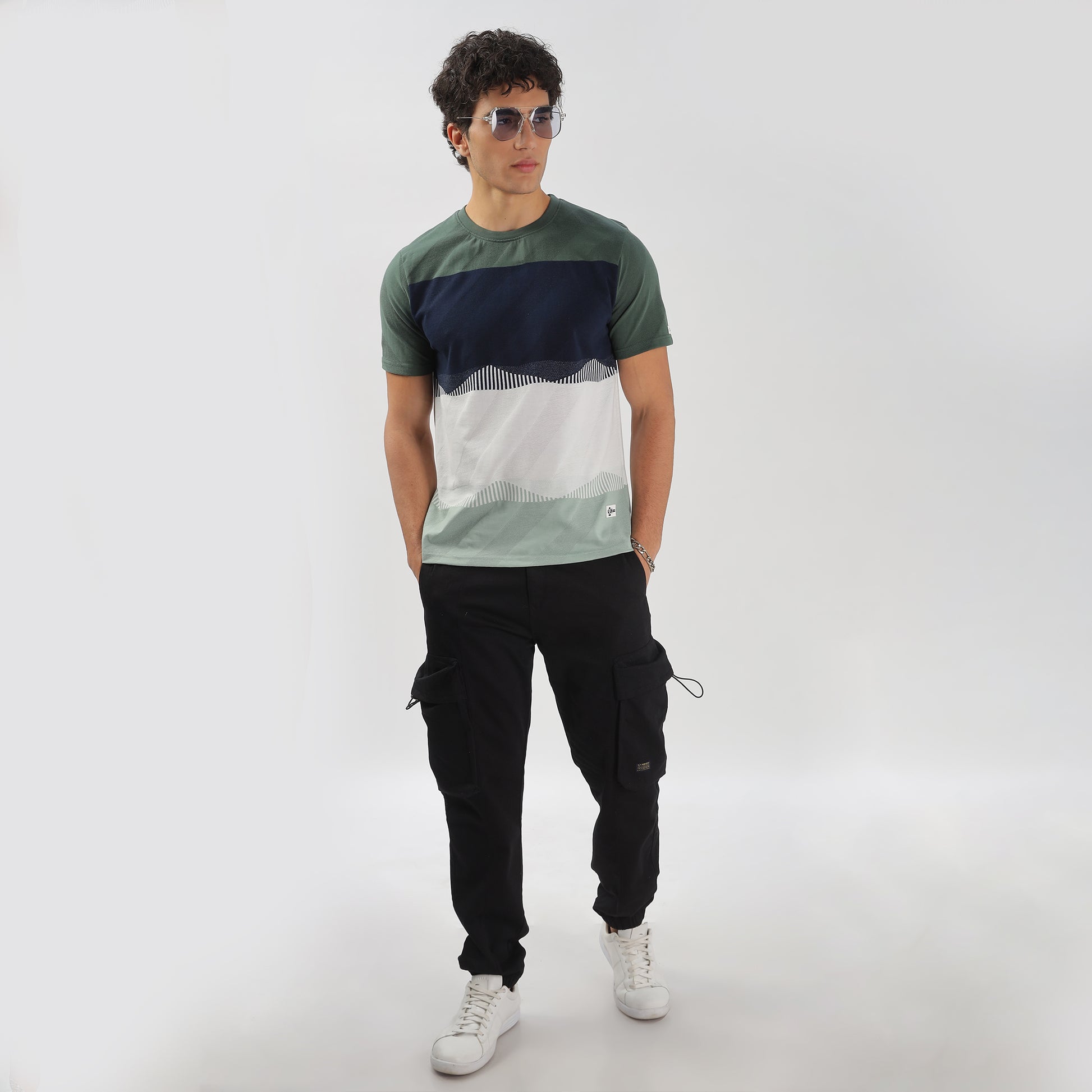 Trendy Half Sleeve Striped Stretchable T-shirt