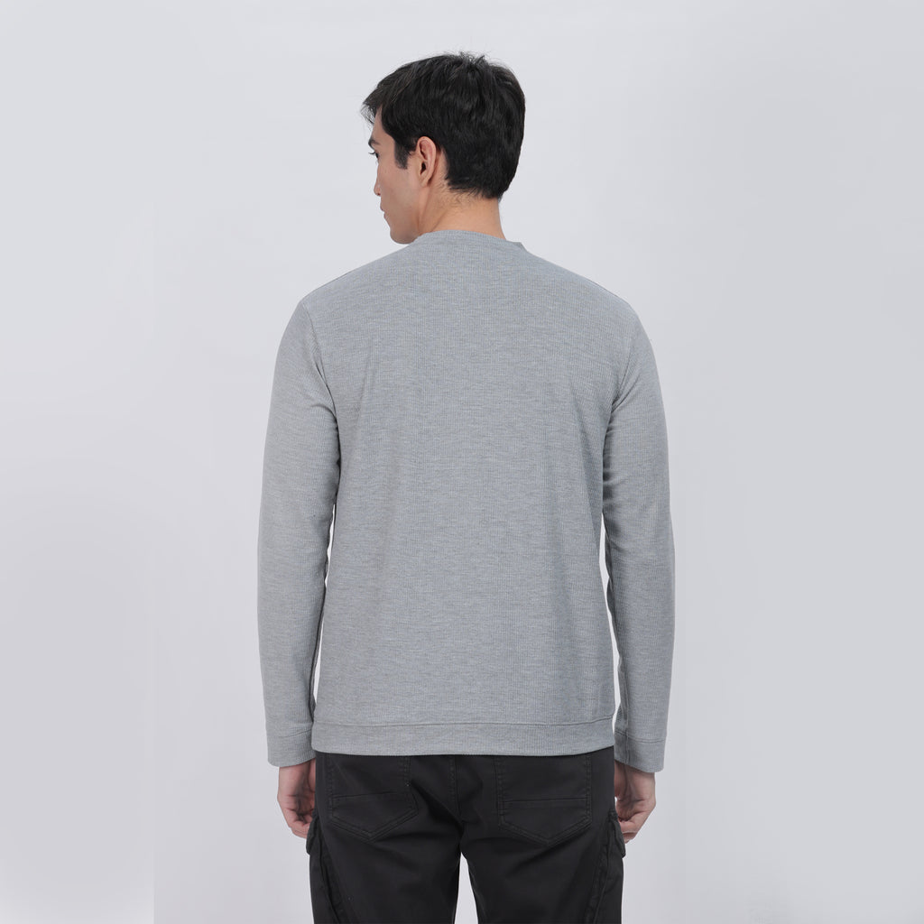 Men's Full Sleeve T-Shirt with Ribbed Cuffs & Collar