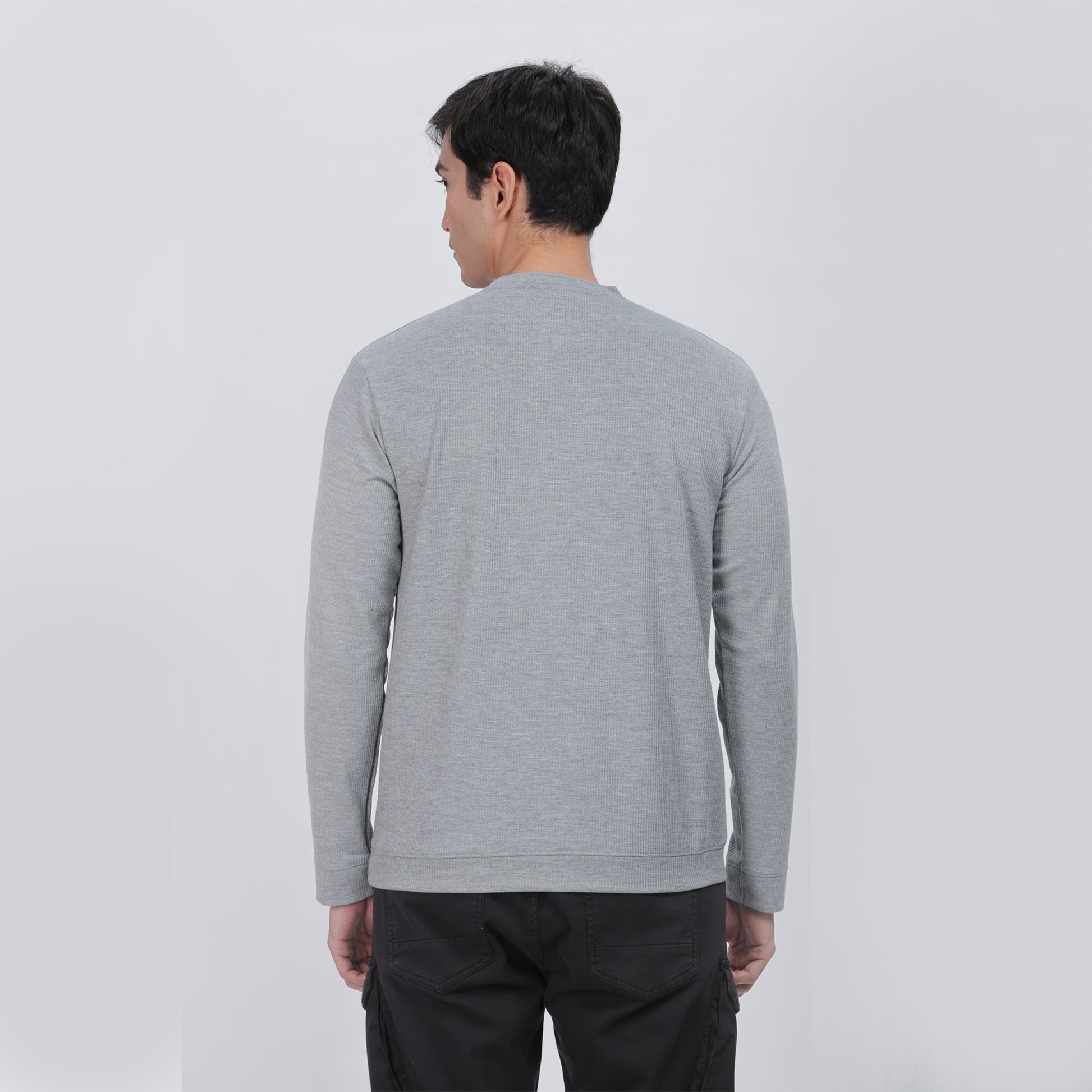 Men's Full Sleeve T-Shirt with Ribbed Cuffs & Collar