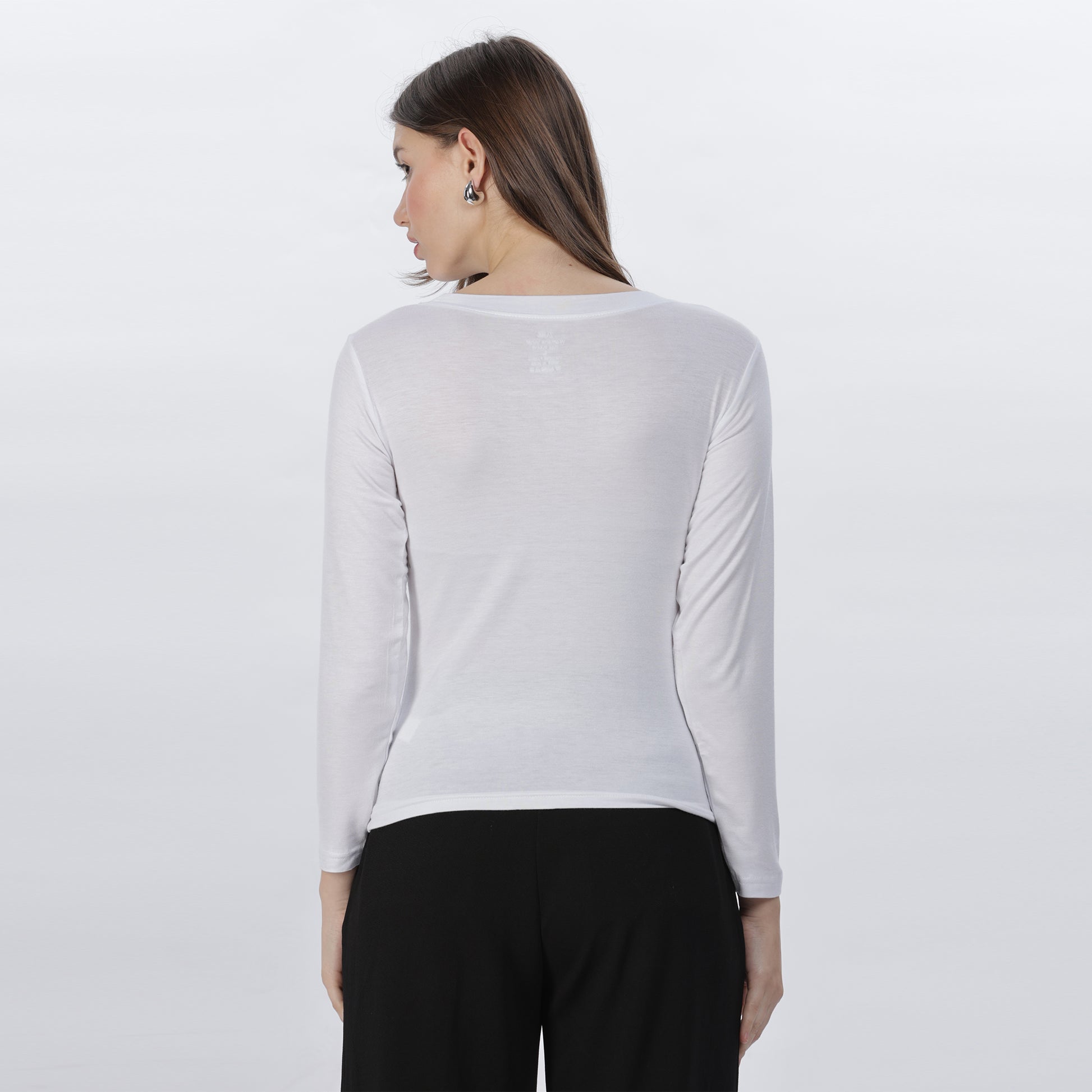 Women's Strechable Body Fit Inner Shirt (White)