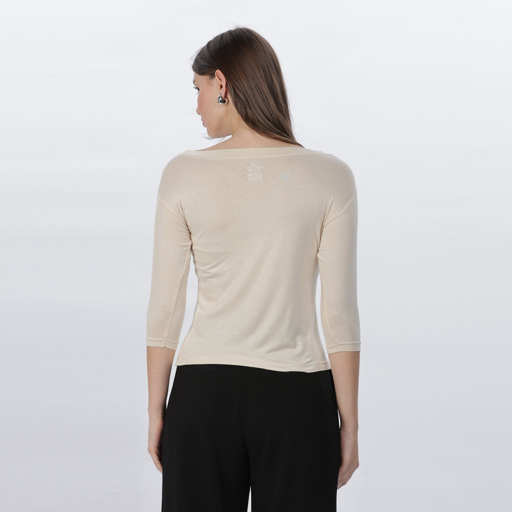 Women's Strechable Body Fit Inner Shirt (Beige)
