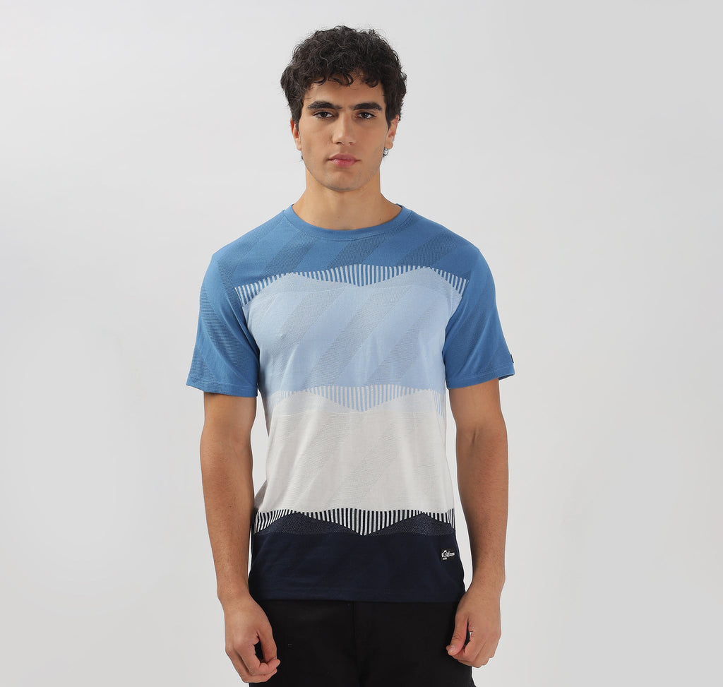 Half Sleeve Striped Stretchable T-shirt