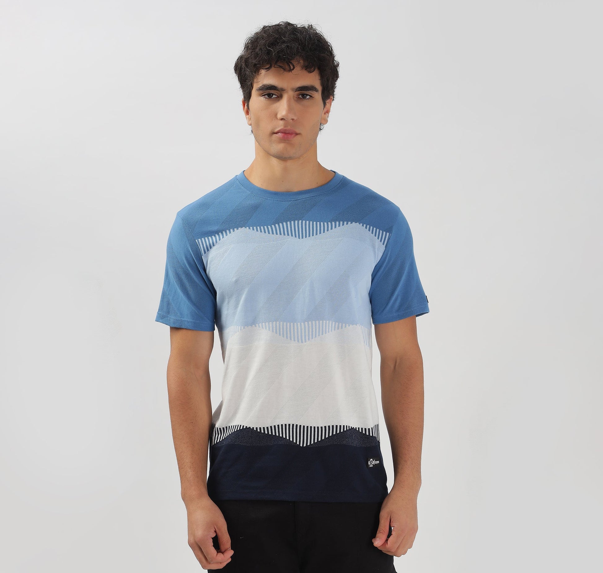Half Sleeve Striped Stretchable T-shirt