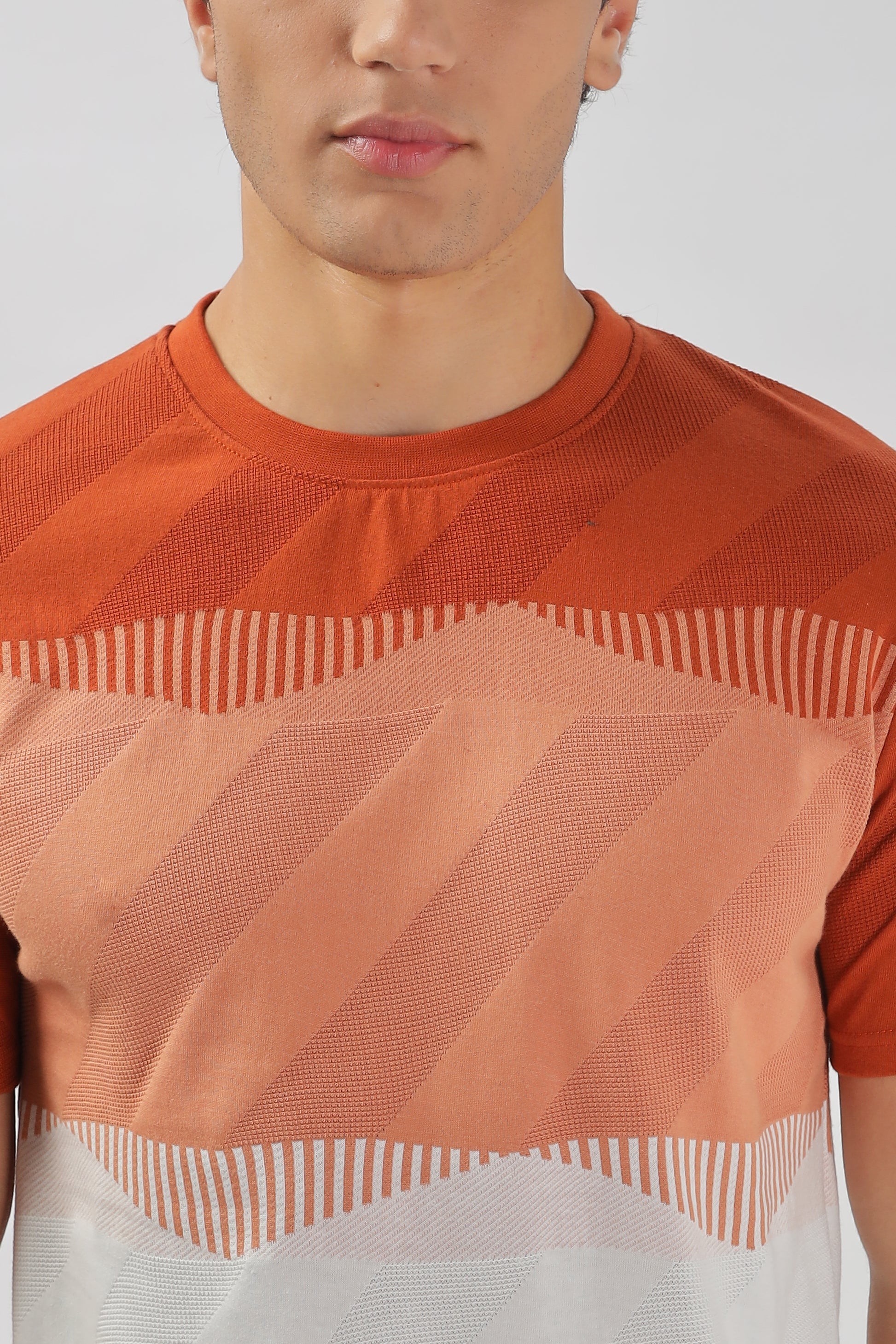 Half Sleeve Striped Stretchable T-shirt
