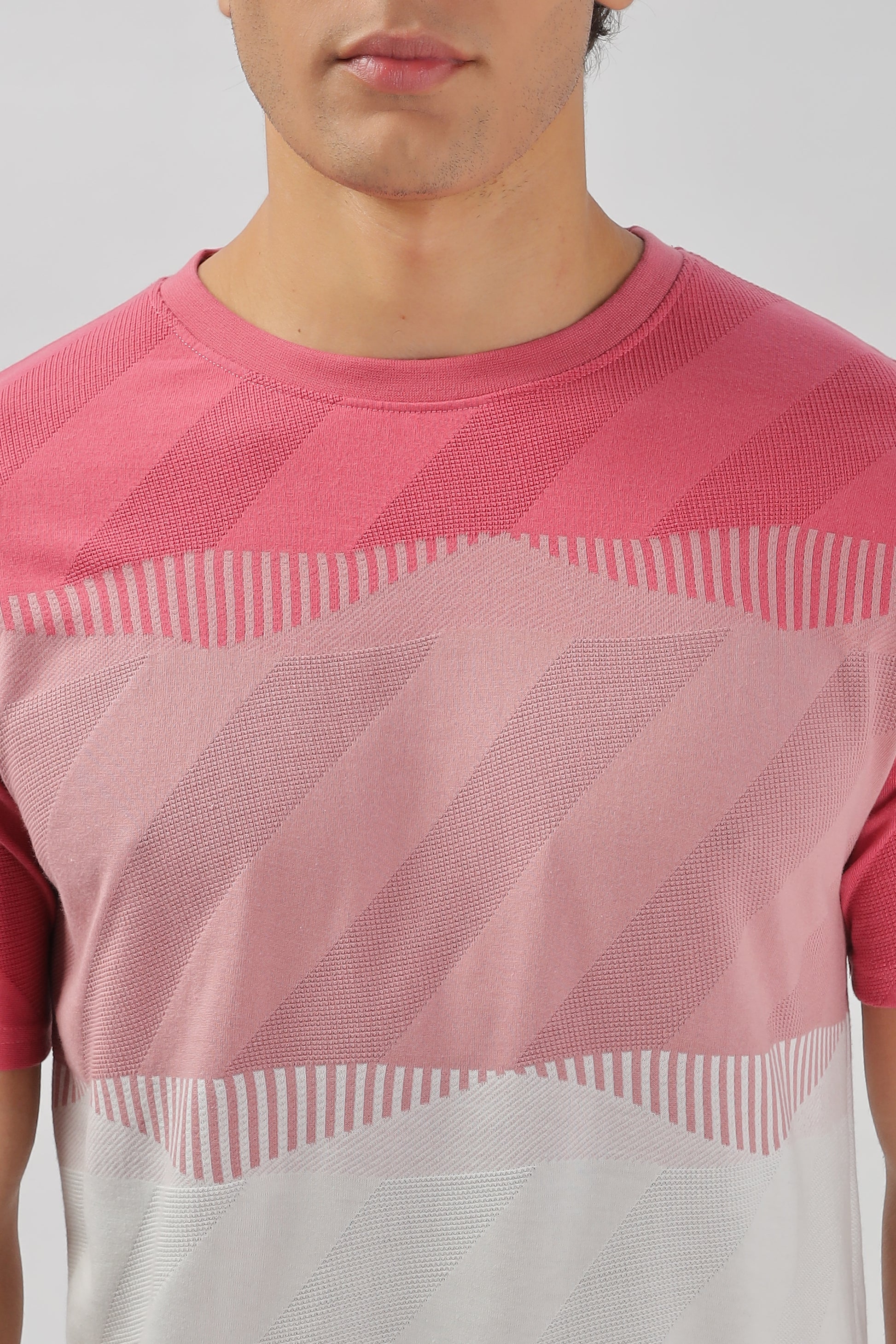 Half Sleeve Striped Stretchable T-shirt