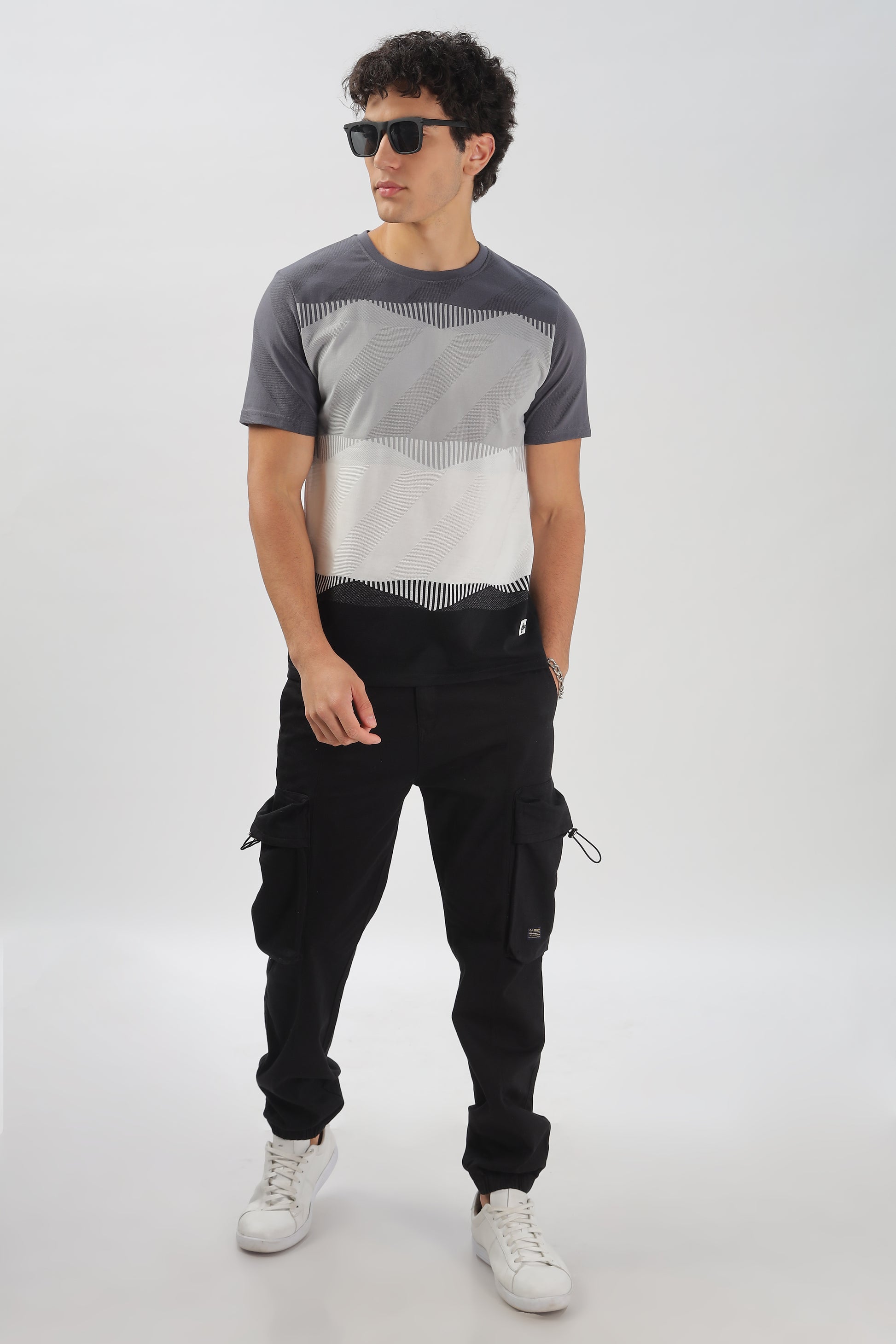 Half Sleeve Striped Stretchable T-shirt
