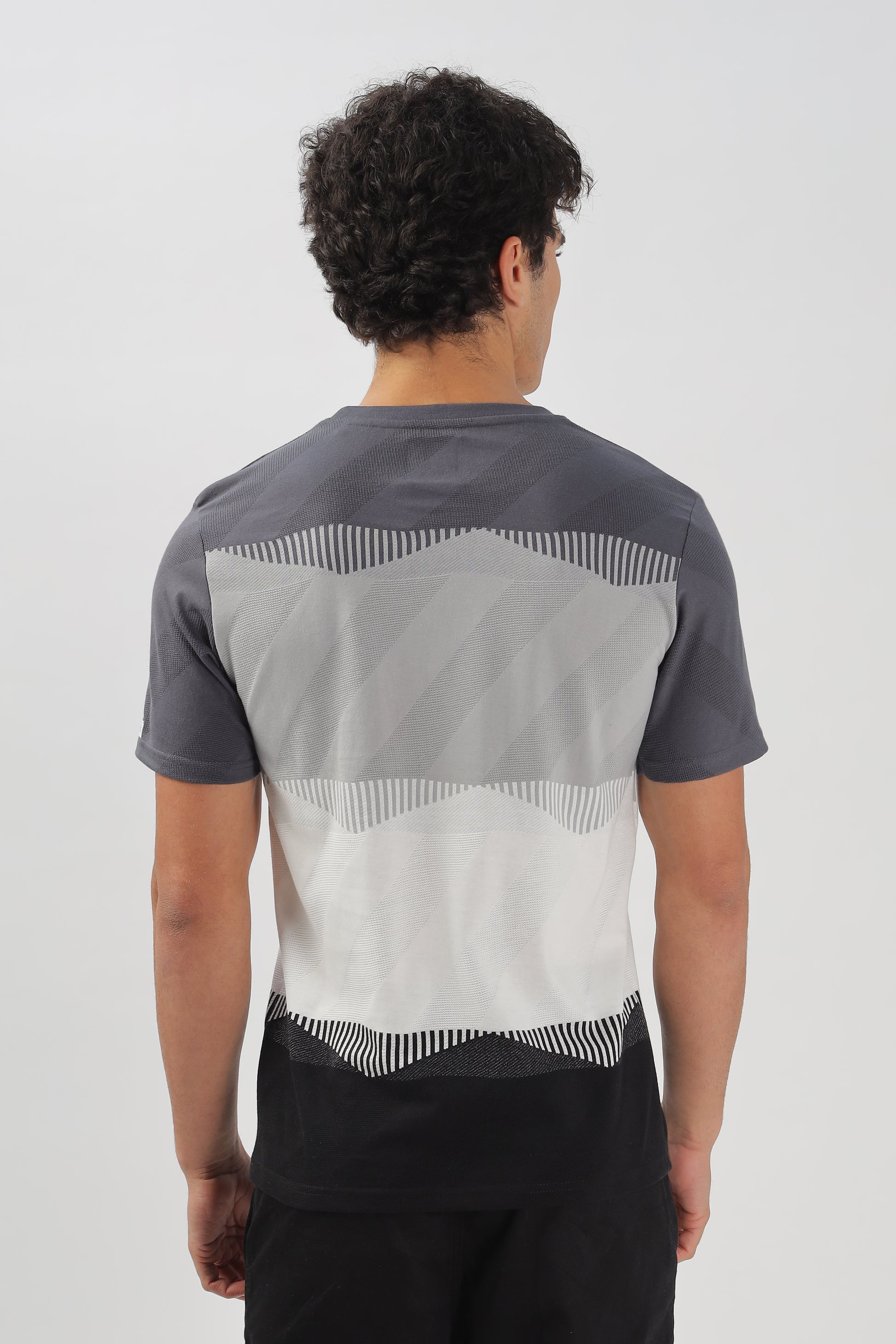 Half Sleeve Striped Stretchable T-shirt