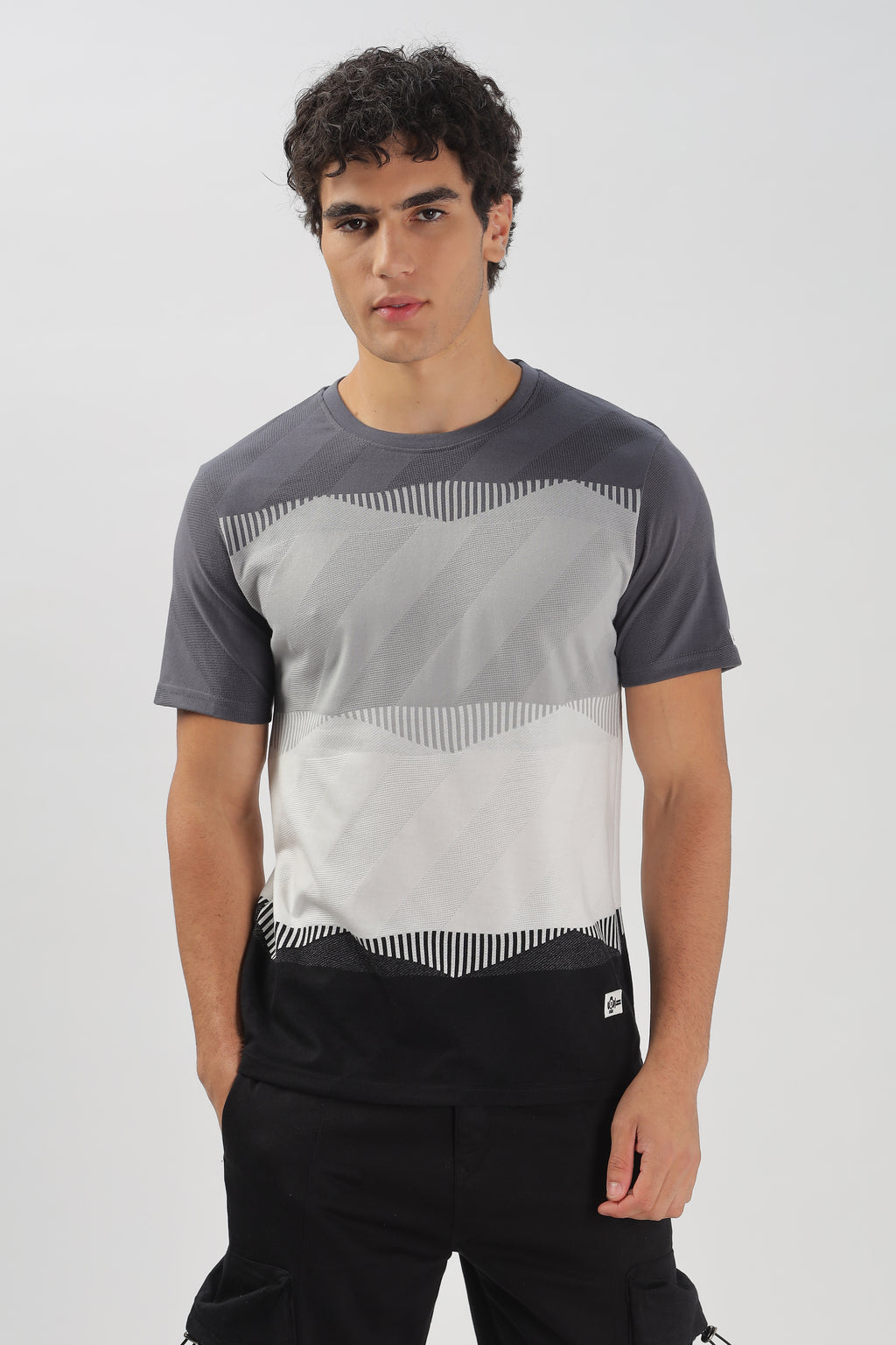 Half Sleeve Striped Stretchable T-shirt