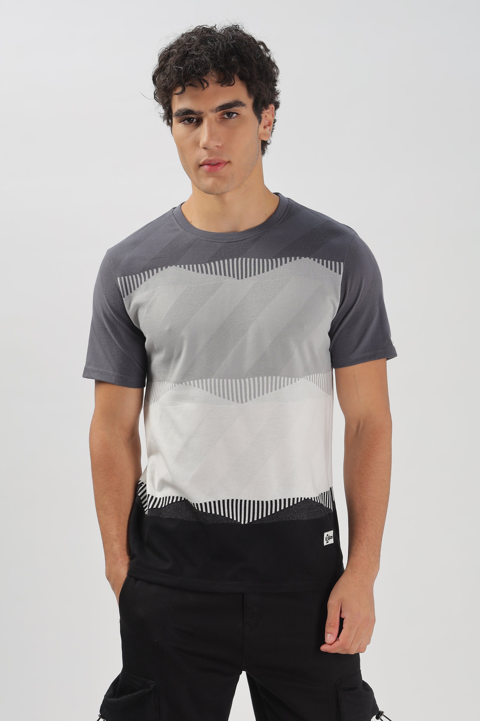 Half Sleeve Striped Stretchable T-shirt
