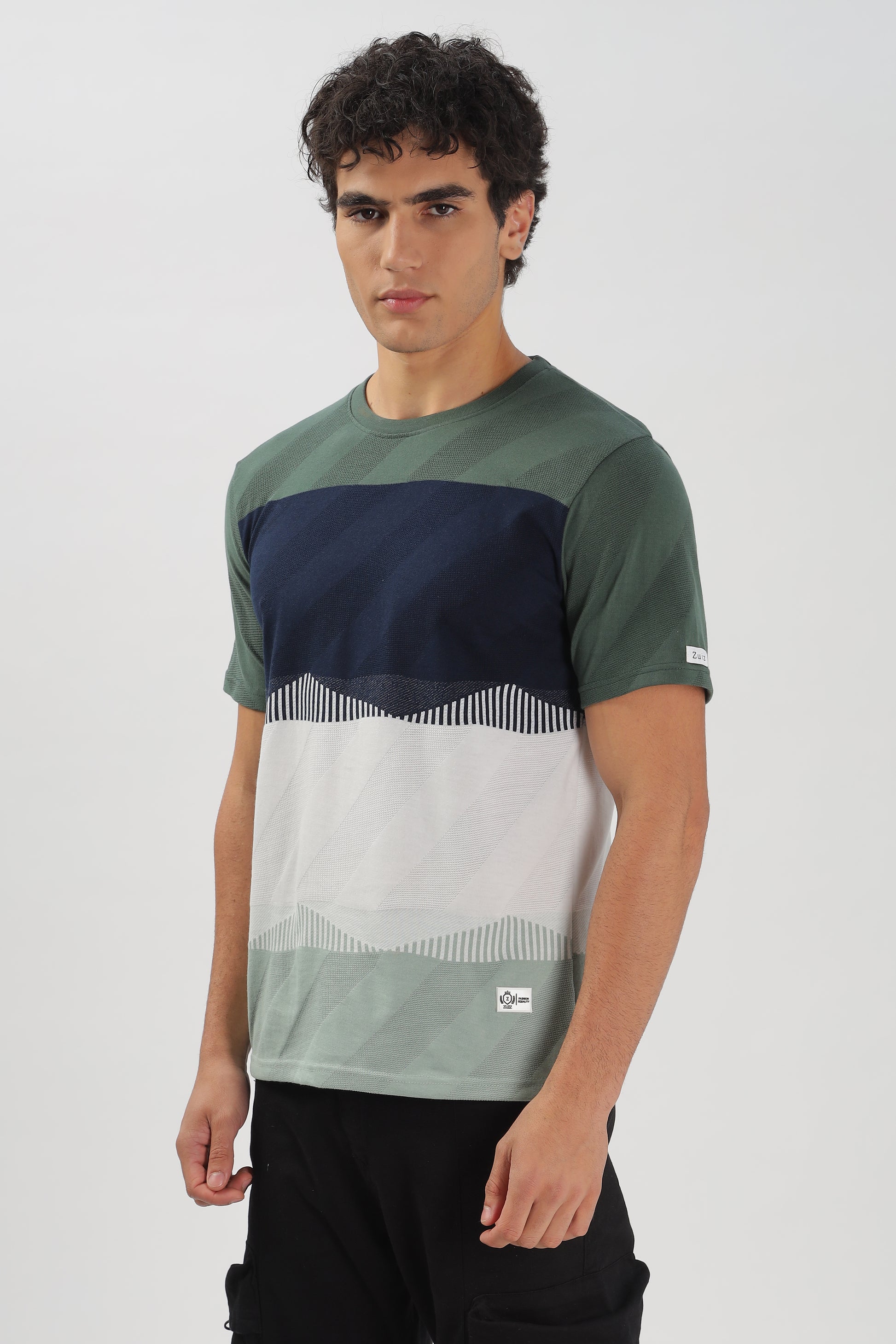Half Sleeve Striped Stretchable T-shirt