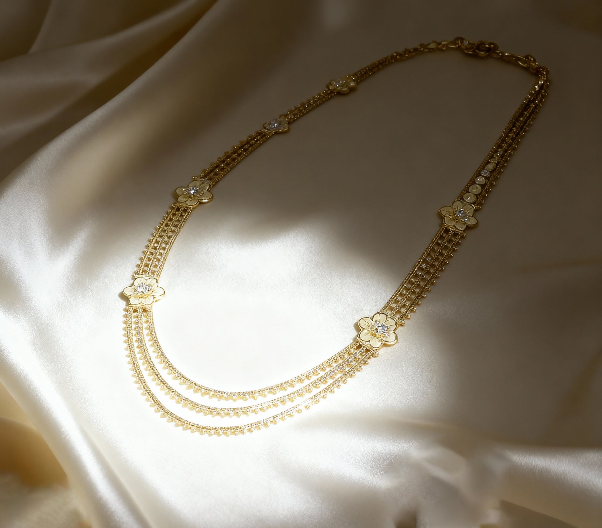 Elegant Gold-Look Statement Necklace Set – Festive & Party Wear Jewelry