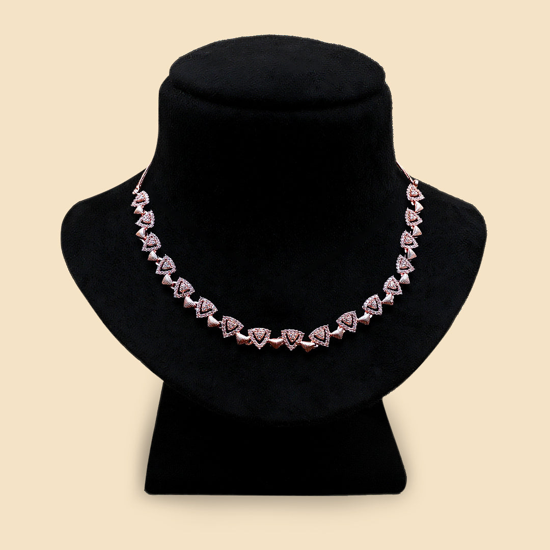 Elegant Rose-Gold Plated Necklace for Women – Party & Festive Wear Jewelry