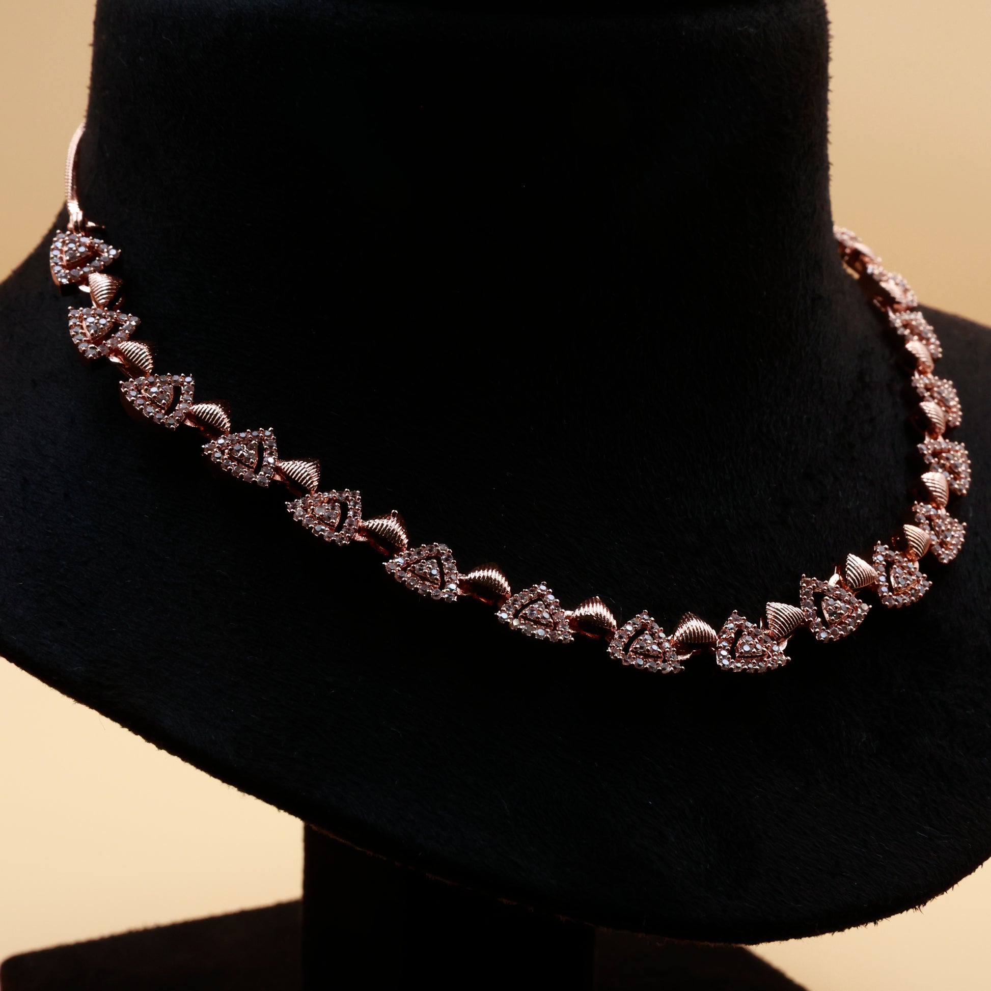 Elegant Rose-Gold Plated Necklace for Women – Party & Festive Wear Jewelry