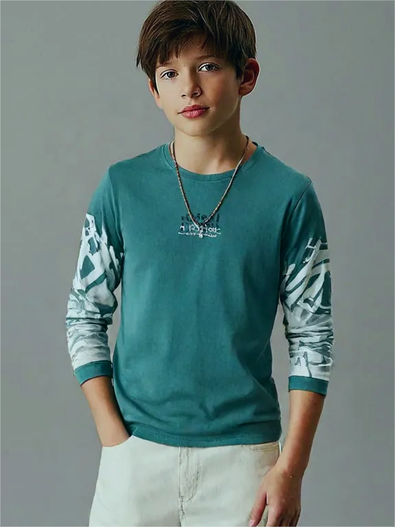 Back & Sleeve Printed Teens T-Shirt