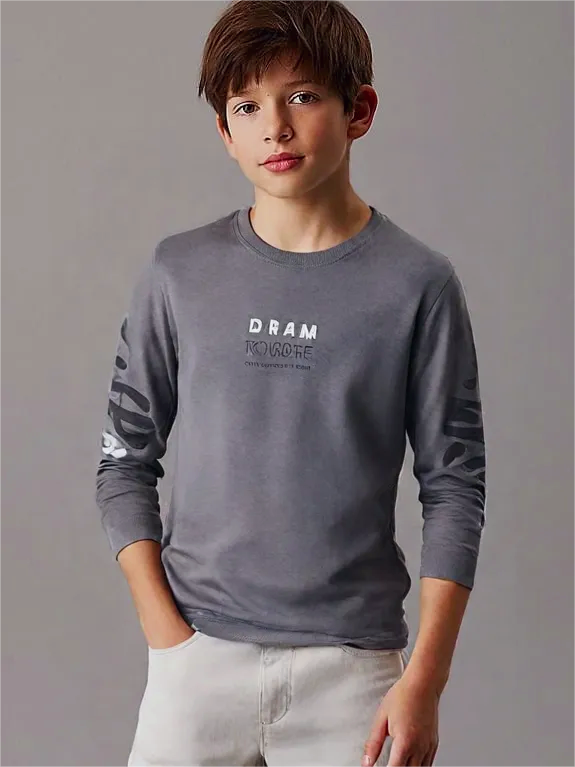 Back & Sleeve Printed Teens T-Shirt